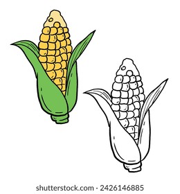 Corn illustration. Perfect for art, postcards, cards, wall decor, t-shirts, cards, prints, picture books, coloring books, wallpapers, prints, cards, etc.

 