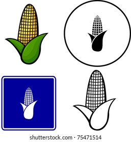 corn illustration, sign and symbol