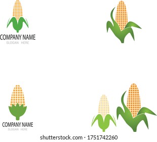 Plantilla vectorial del logotipo de la industria del maíz