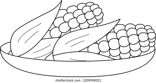  Corn Isolated Coloring Page for Kids