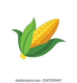 
Corn isolated flat vector illustration on white background.