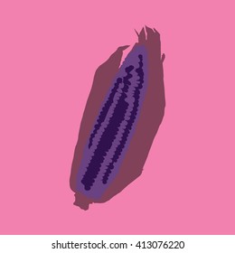 Corn isolated on a colorful background. Vector illustration.
