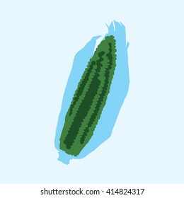 Corn isolated on a colorful background. Vector illustration.