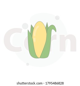 corn isolated vector flat illustration