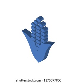 Corn isometric left top view 3D icon