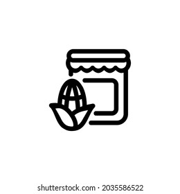 Corn Jam Fruit Vegetable Food Monoline Symbol Icon Logo for Graphic Design UI UX and Website