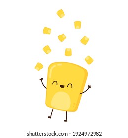 Corn kernel character design. Corn on white background. Corn kernel vector.