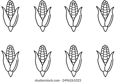 Escaparate de ilustración artística de línea de grano de maíz