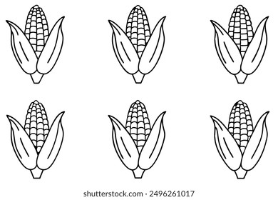Corn Kernel line art illustration masterpiece collection