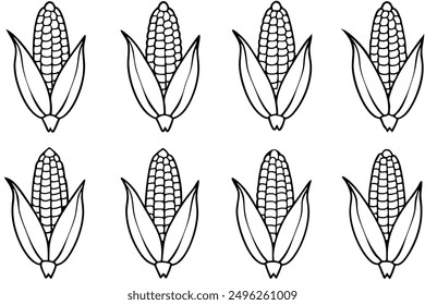 Corn Kernel line art vibrant illustration artwork