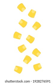 Corn kernels drop vector. Corn kernels on white background.