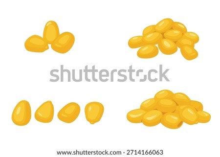 Corn kernels on a white background. Vector eps10.