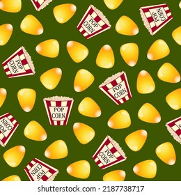 Corn kernels in a pattern.Vector seamless pattern of corn kernels on a colored background.
