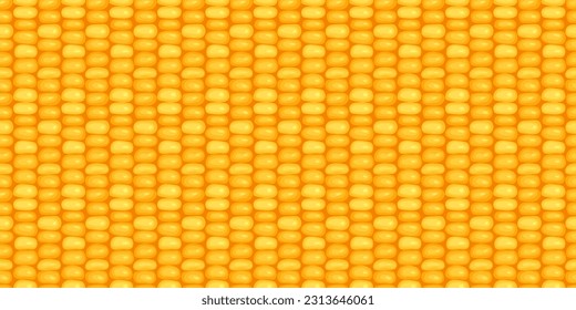 Corn kernels, seeds, grains, texture seamless pattern design. Fresh maize cob background, banner
