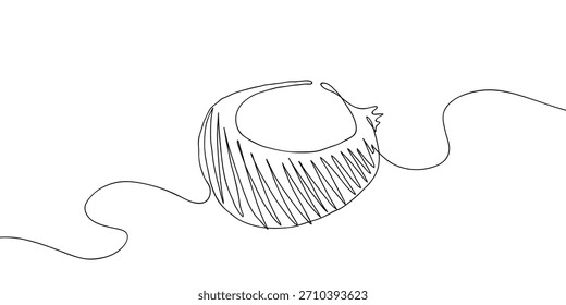 Granos de maíz, estilo de boceto en una línea continua. un diseño de dibujo de línea, Ilustración vectorial.
