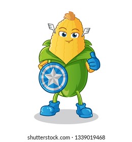 corn leader mascot vector cartoon illustration