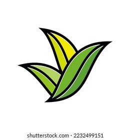 corn and corn leaf vector logo design