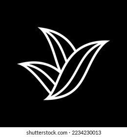 corn and corn leaf vector logo design in black and white color