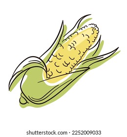 Corn line drawing 