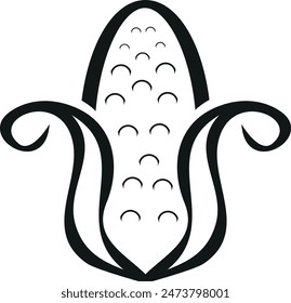 Corn line icon. Elegant editable stroke.