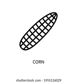 Corn Line Icon In A Simple Style. Vector sign in a simple style isolated on a white background. 64x64 pixel.