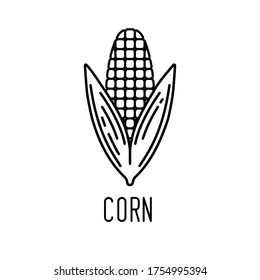 Icono de línea de maíz. Ilustración vectorial.