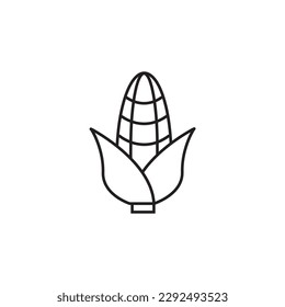 Corn line icon, vegetables logo vector