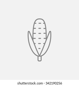 Corn line icon for web, mobile and infographics. Vector dark grey icon isolated on light grey background.