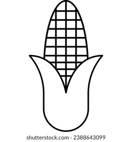 Corn, line icons related to farm, farming, gardening, agriculture