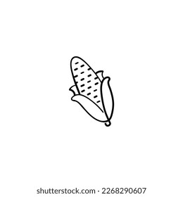 Diseño de iconos de estilo de línea de maíz