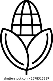 Corn Line Vector Icon Design