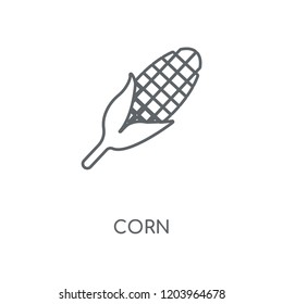Corn linear icon. Corn concept stroke symbol design. Thin graphic elements vector illustration, outline pattern on a white background, eps 10.