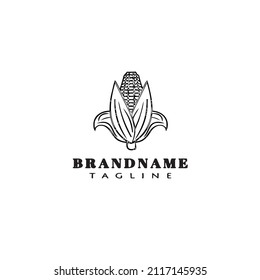 diseño del icono de dibujos animados del logotipo del maíz ilustración del vector aislado moderno