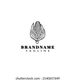 corn logo cartoon icon design concept black modern isolated vector illustration