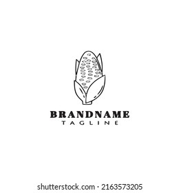 corn logo cartoon icon design template black modern isolated vector cute