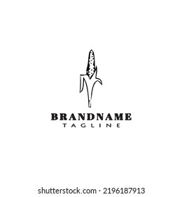 logotipo de maíz caricatura plantilla de diseño de icono negro vector aislado simple