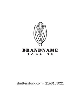 corn logo concept icon design template black modern isolated vector illustration