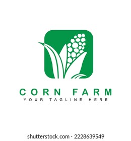 corn logo design in flat style. corn farm icon. vector illustration