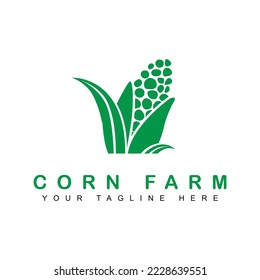 corn logo design in flat style. corn farm icon. vector illustration