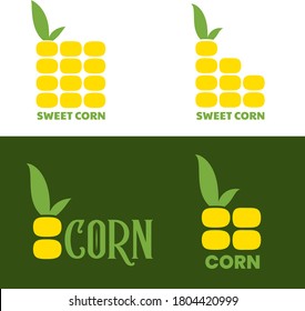 Corn logo design. Maize symbol vector illustration in flat style.