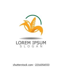 Corn Logo design, theme,farming template nature illustration 
