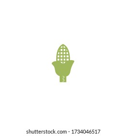 corn logo icon design with simple line art style