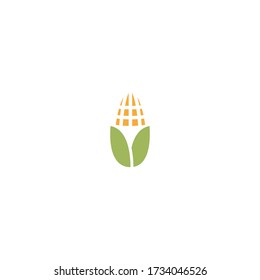 corn logo icon design with simple line art style