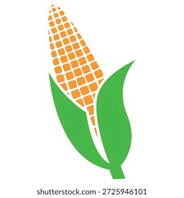Ilustración de icono de logotipo de maíz con líneas simples y limpias, símbolo agrícola moderno que representa la agricultura, la comida orgánica, la cosecha, el grano y la agricultura ecológica. Diseño de Vector mínimo aislado sobre fondo blanco.