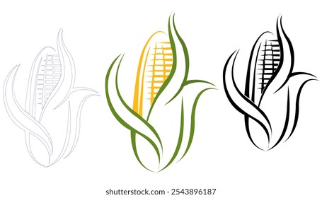 Logotipo de milho ou imagem de ilustração de ícone
