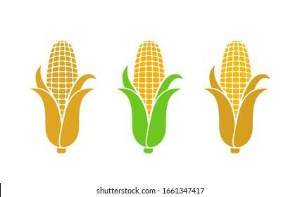 Logo de maíz. Maíz aislado sobre fondo blanco