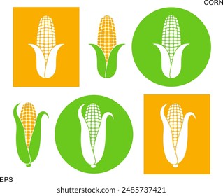 Corn logo. Isolated corn on white background