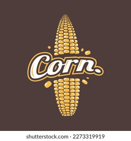 corn logo lettering vector template illustration