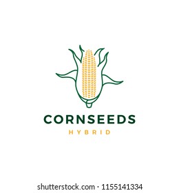 corn logo vector icon illustration line outline monoline