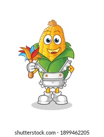 corn maid mascot. cartoon vector